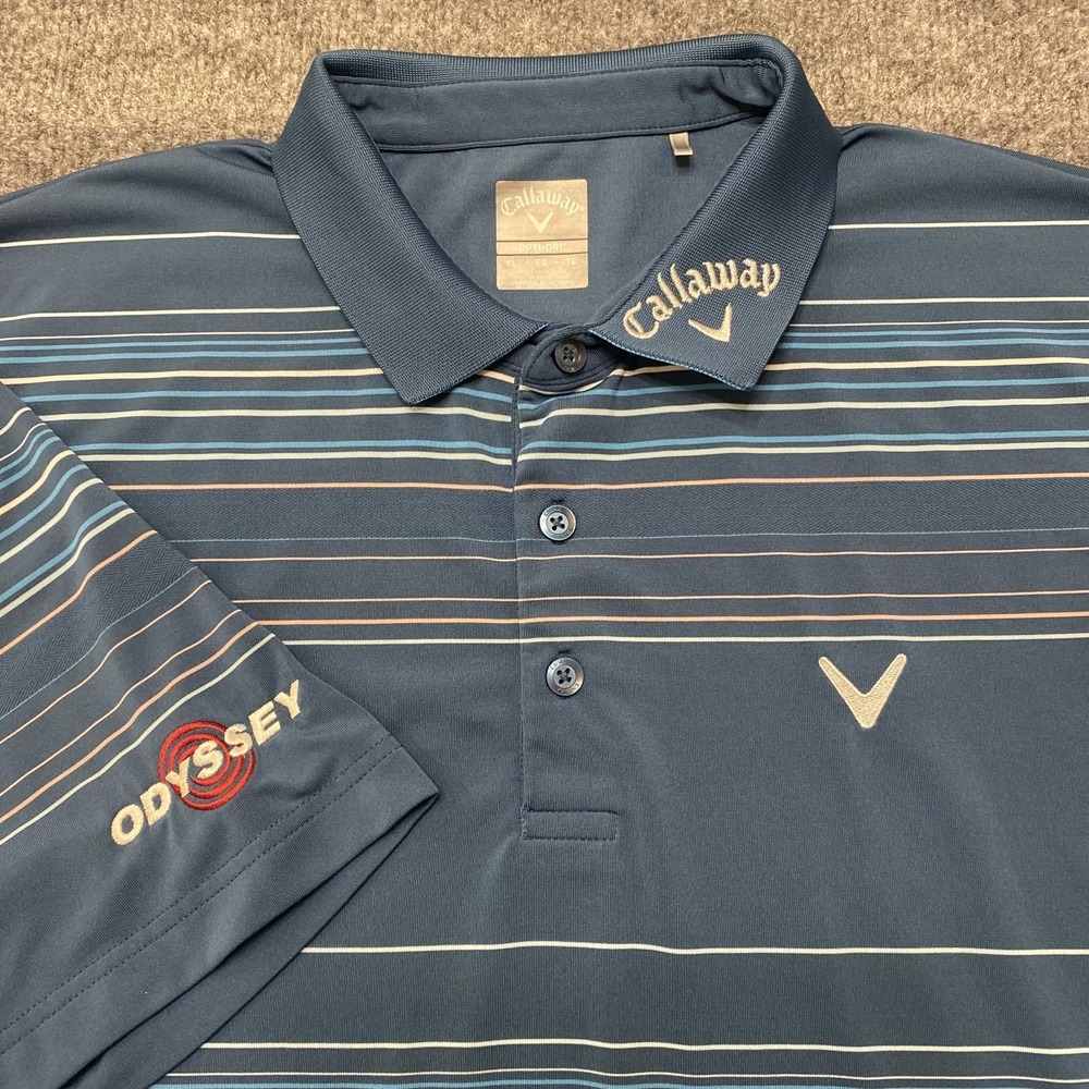 Callaway Opti Dri Tour Logo Odyssey Embroidered Stretch Golf Polo Shirt Mens XL